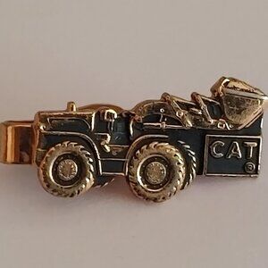 FUN CAT Front End Loader Tie Clip Metal Gold Tone